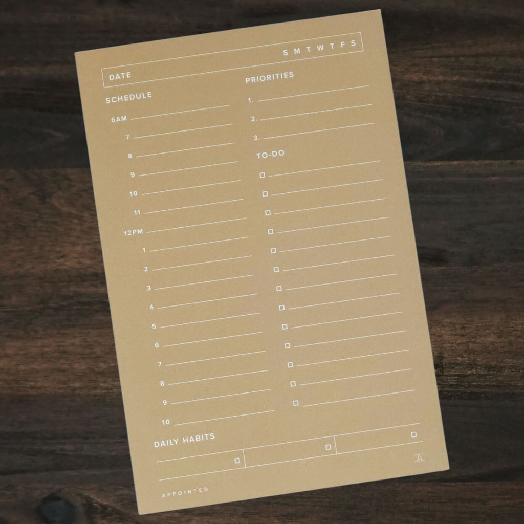 DISCOUNTED | Daily Task Pad | Beige | Appointed