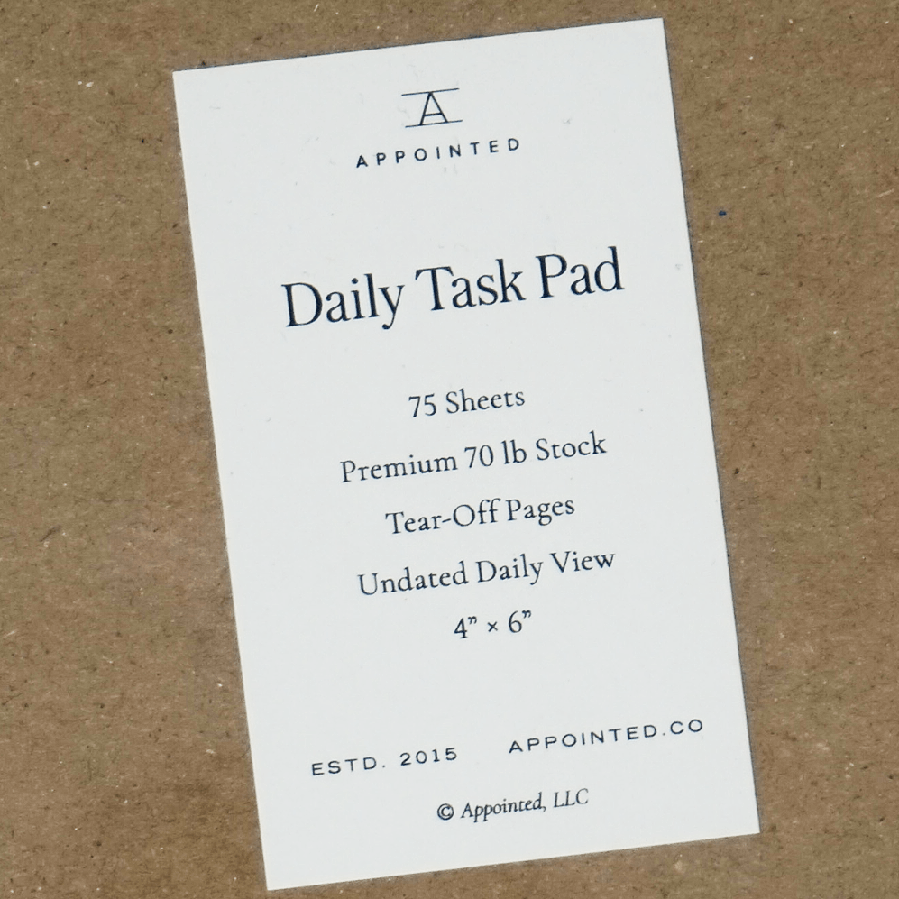 DISCOUNTED | Daily Task Pad | White | Appointed