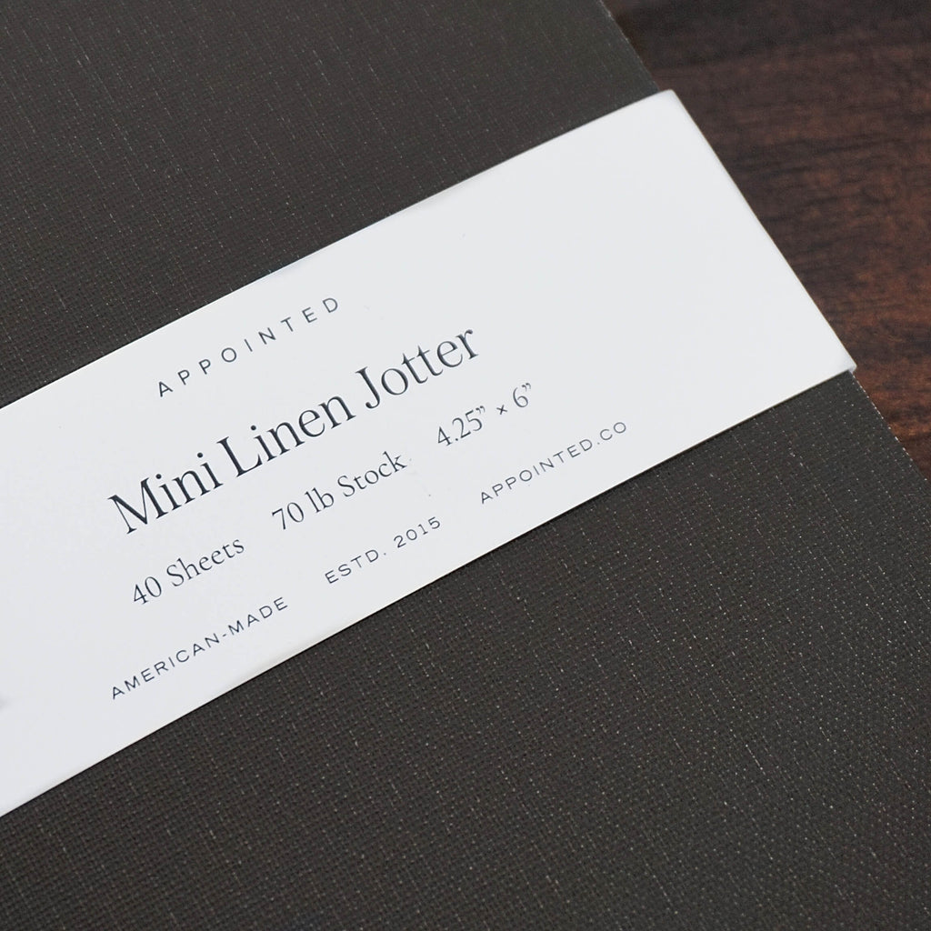 Mini Linen Jotter | Charcoal Gray | Appointed