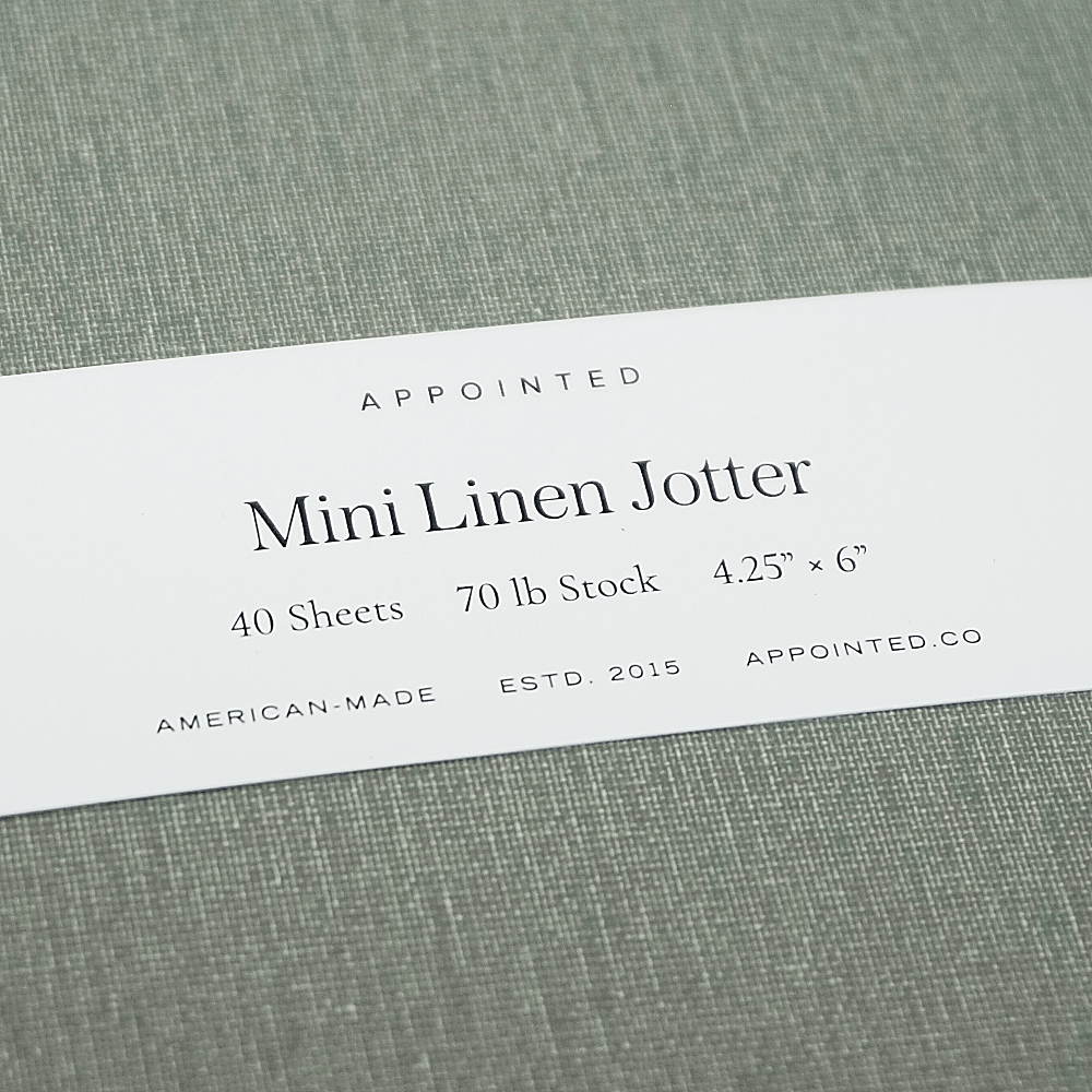 Mini Linen Jotter | Dove Gray | Appointed