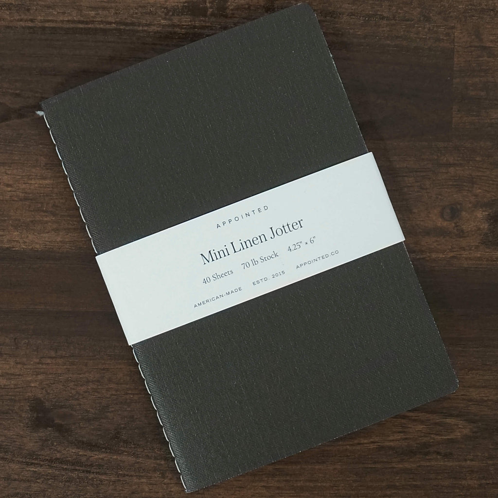 DISCOUNTED | Mini Linen Jotter | Charcoal Gray | Appointed