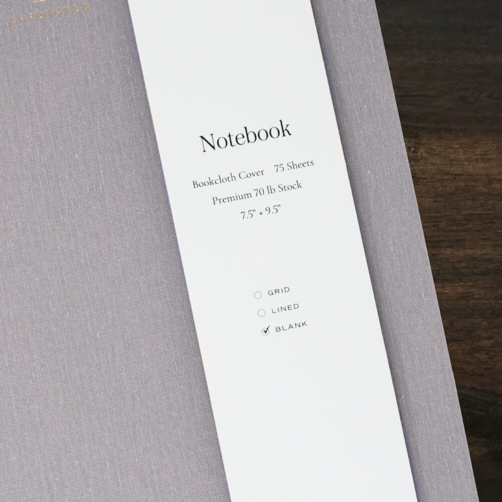 The Notebook | Blank | Lavender Gray | Appointed