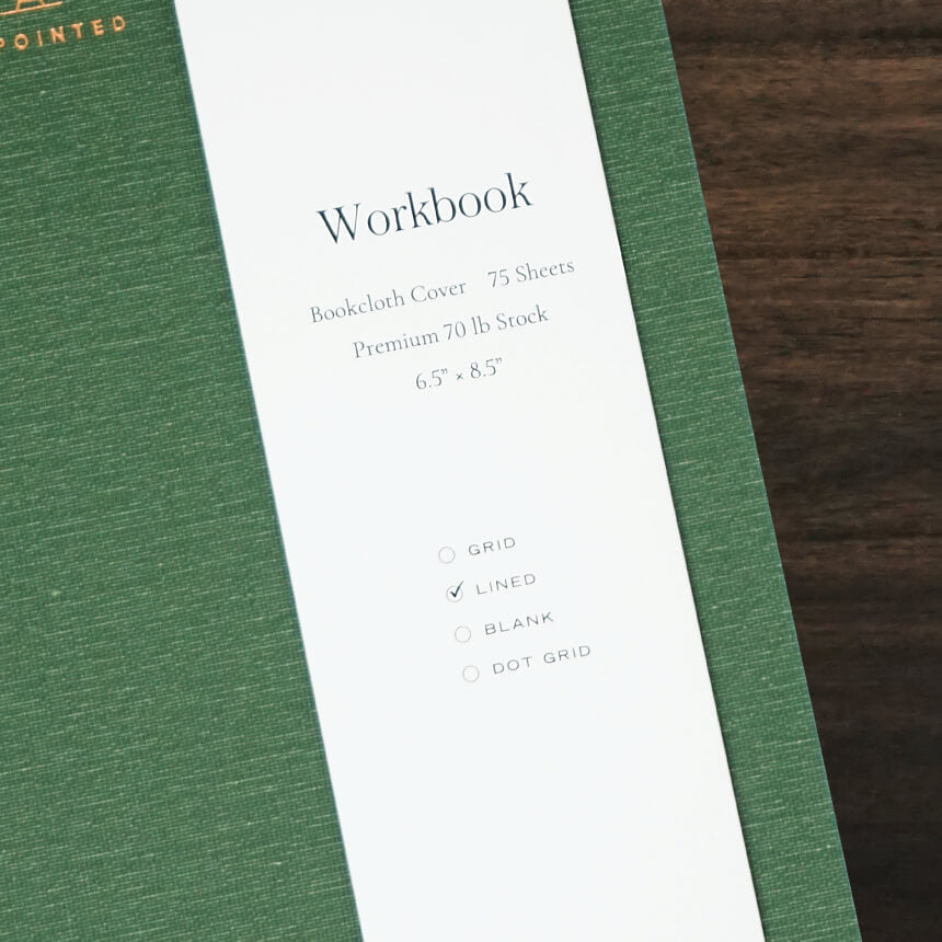 DISCOUNTED | The Workbook | Lined | Fern Green | Appointed