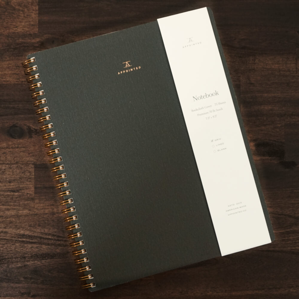 DISCOUNTED | The Notebook | Grid | Charcoal Gray | Appointed