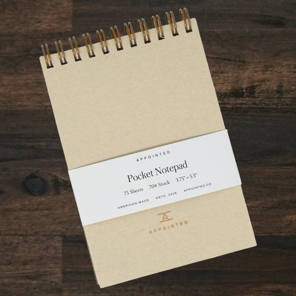 DISCOUNTED | Pocket Notepad | Natural Linen | Appointed