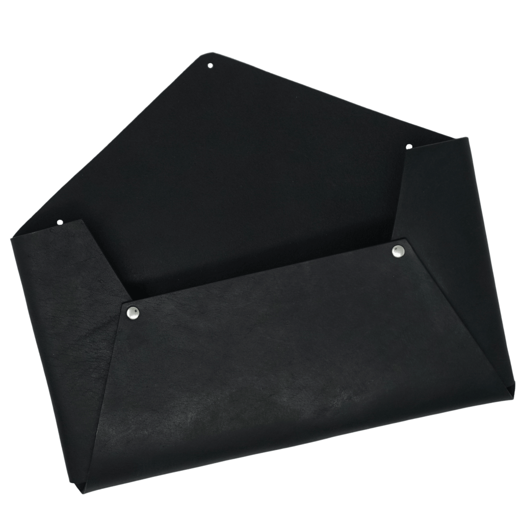 Leather Wall Pocket | Black | Mail Envelope Organizer | Dichotomie Studio