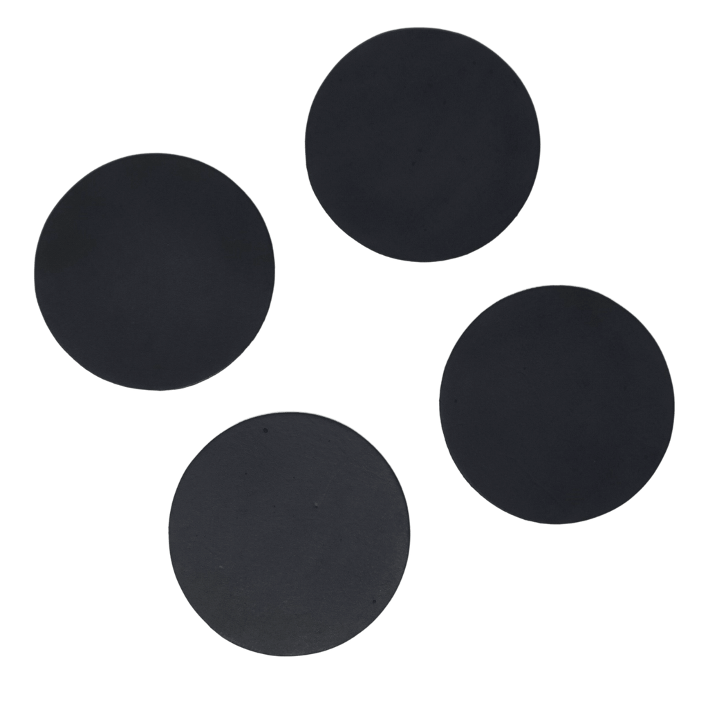 Round Leather Coaster | Set of Four | Black | Dichotomie Studio