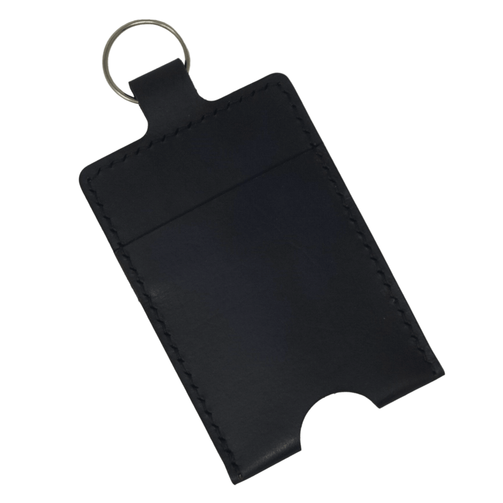 Slim Leather Keychain Card Wallet | Black | Dichotomie Studio