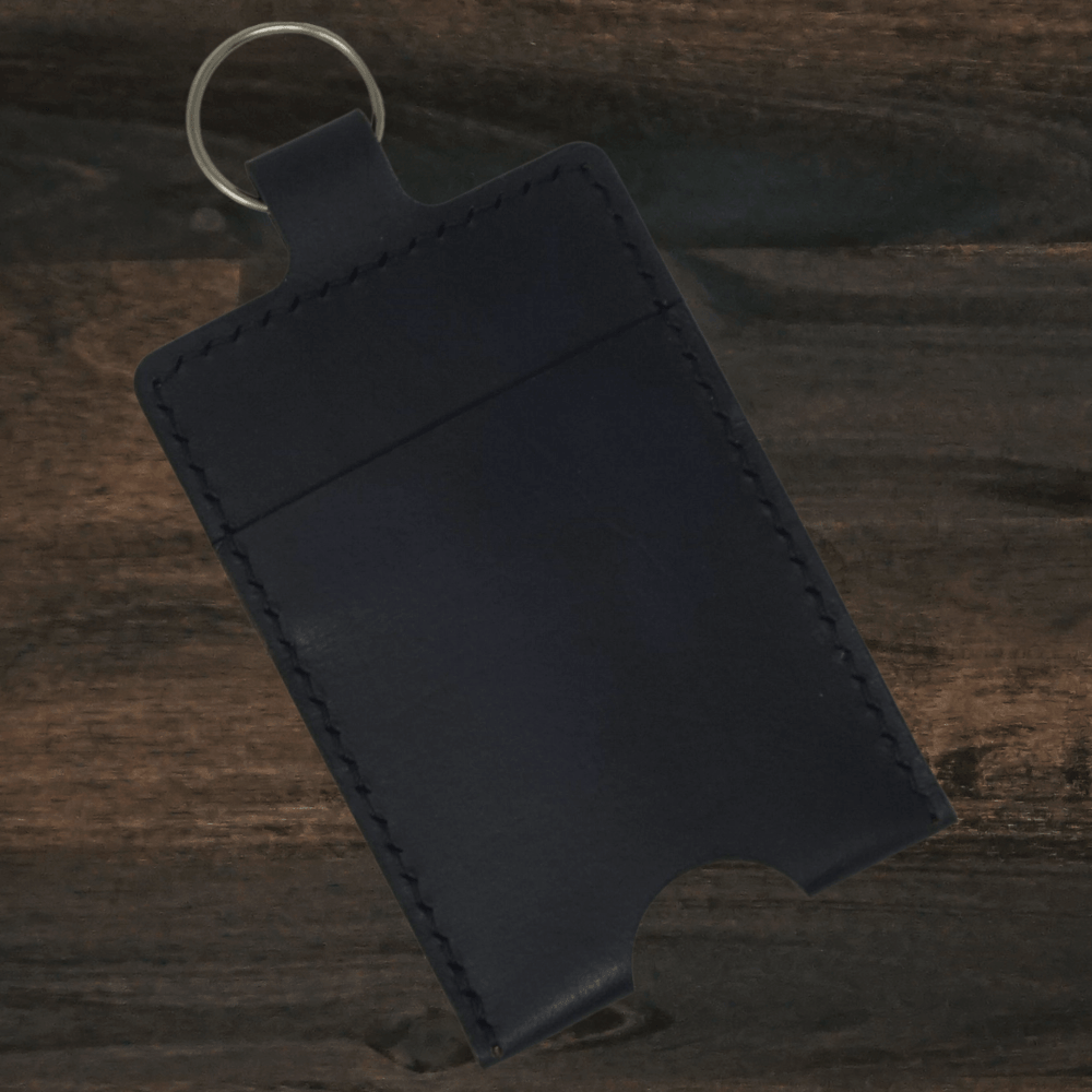 Slim Leather Keychain Card Wallet | Black | Dichotomie Studio