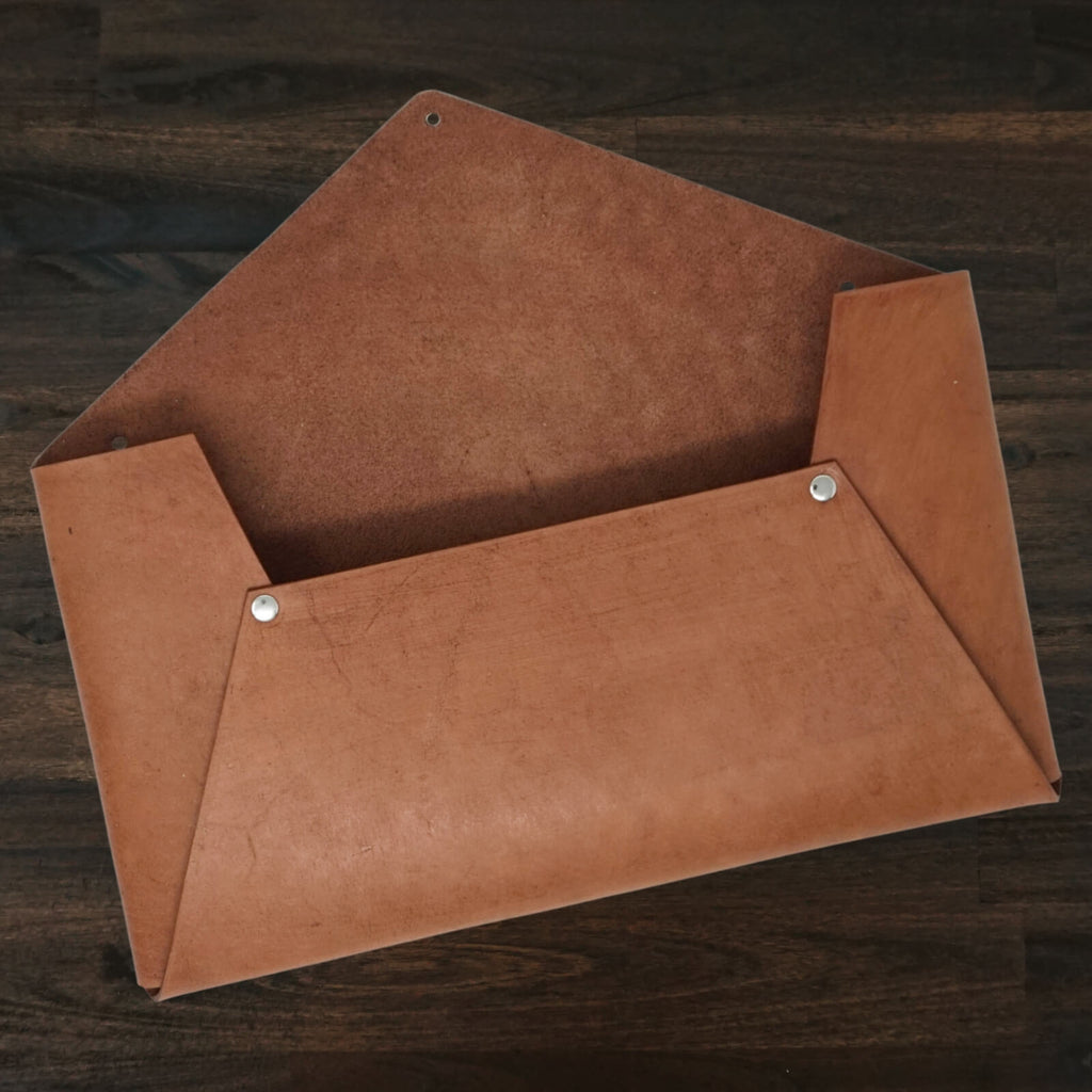 Leather Wall Pocket | Brown | Mail Envelope Organizer | Dichotomie Studio