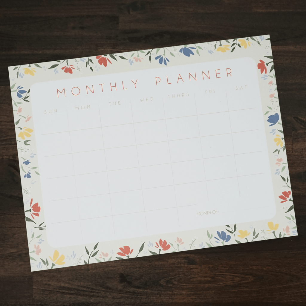 Monthly Planner Notepad | Meadows Floral | Ginably