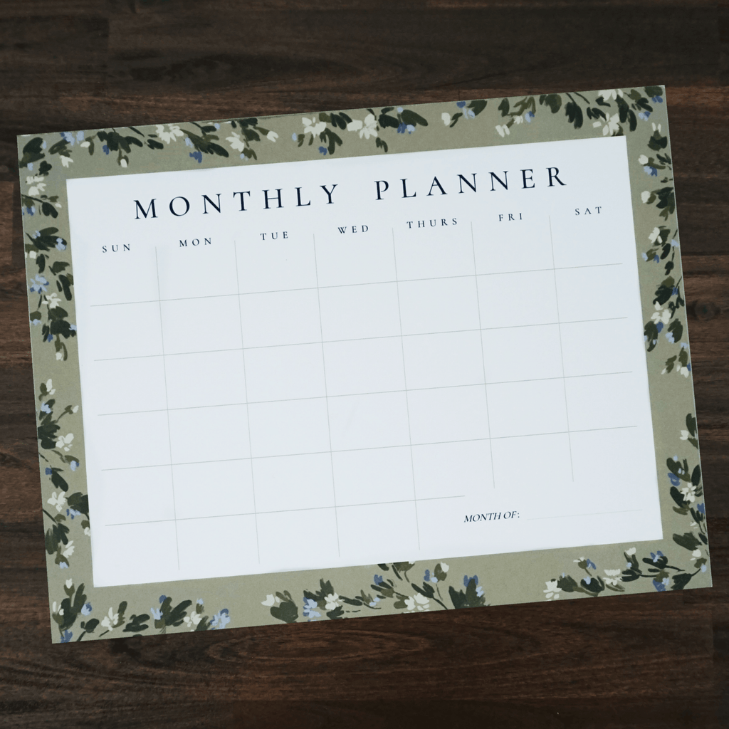 Monthly Planner Notepad | Floral | Ginably