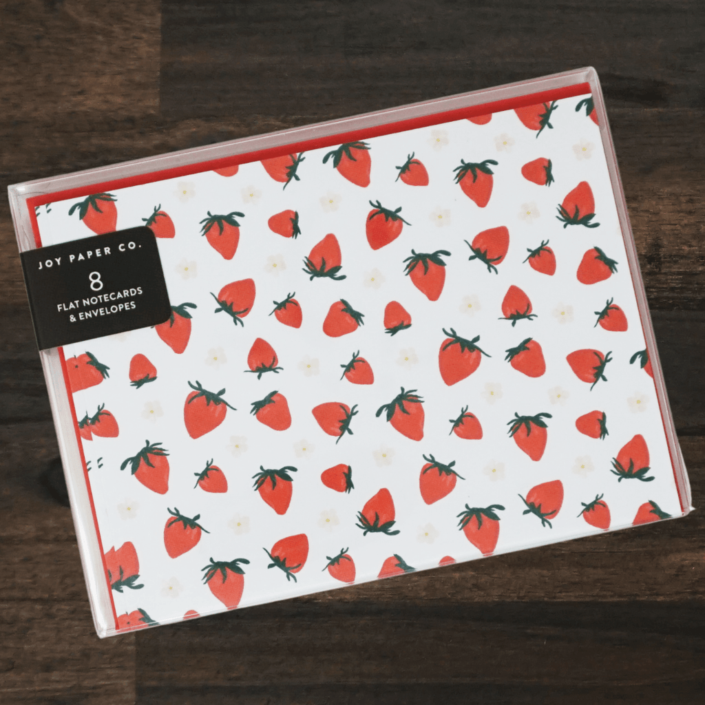 Strawberry Note Cards | 8 Note Cards | Joy Paper Co.