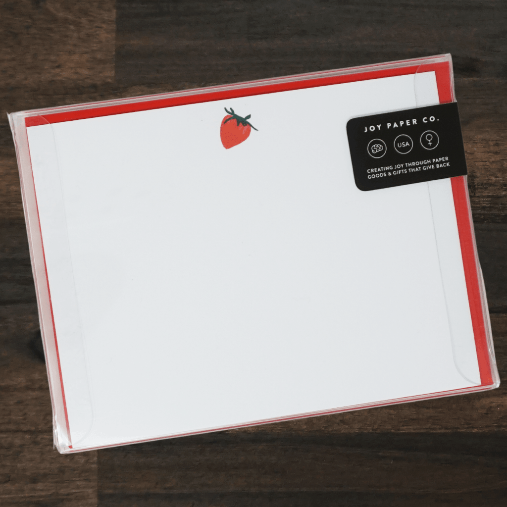 Strawberry Note Cards | 8 Note Cards | Joy Paper Co.