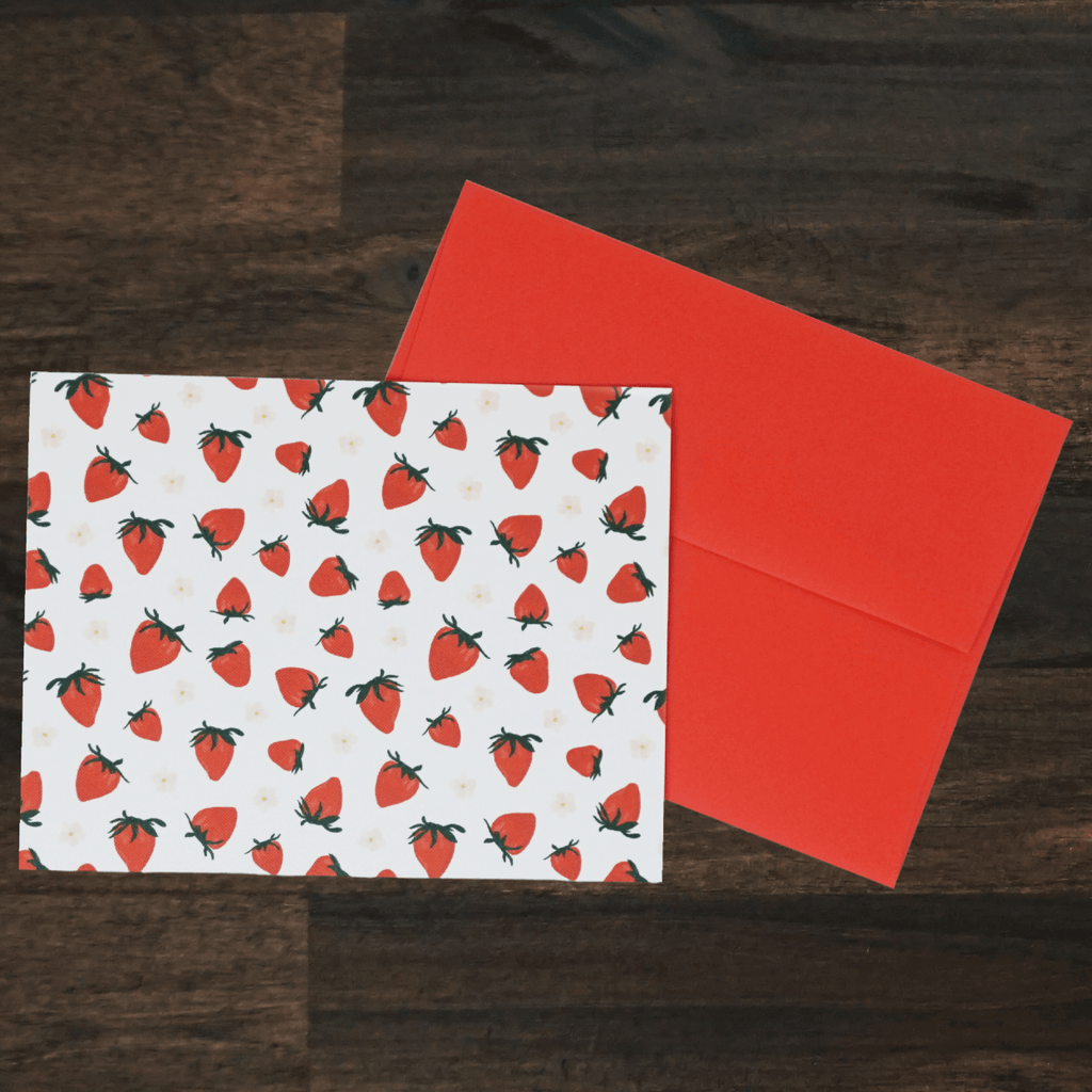 Strawberry Note Cards | 8 Note Cards | Joy Paper Co.