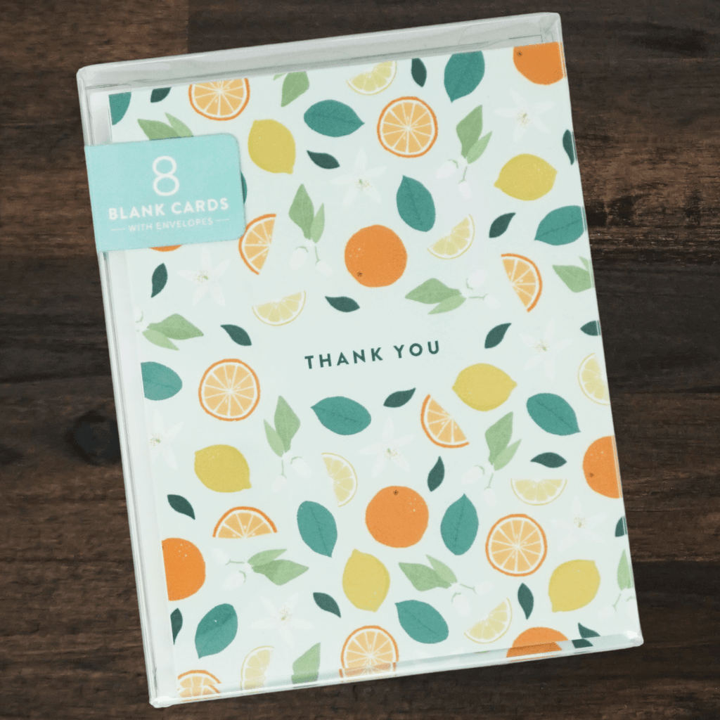 Thank You Card Set | Set of 8 | Citrus & Botanical | Joy Paper Co.