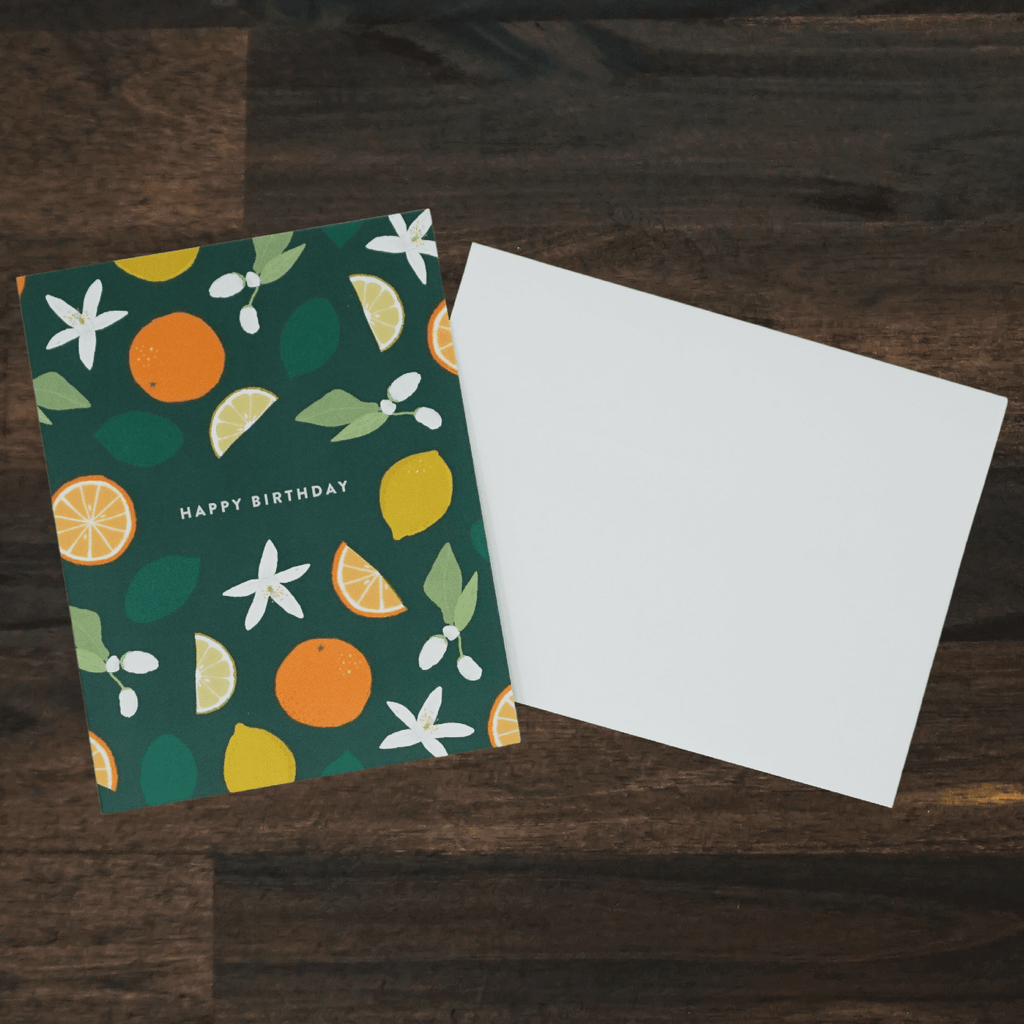 Citrus Pattern Happy Birthday Card | Joy Paper Co.