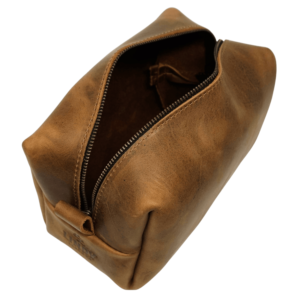 Leather Dopp Kit - Gentleman's Travel Kit | Folklore Brown | Lindy Leather