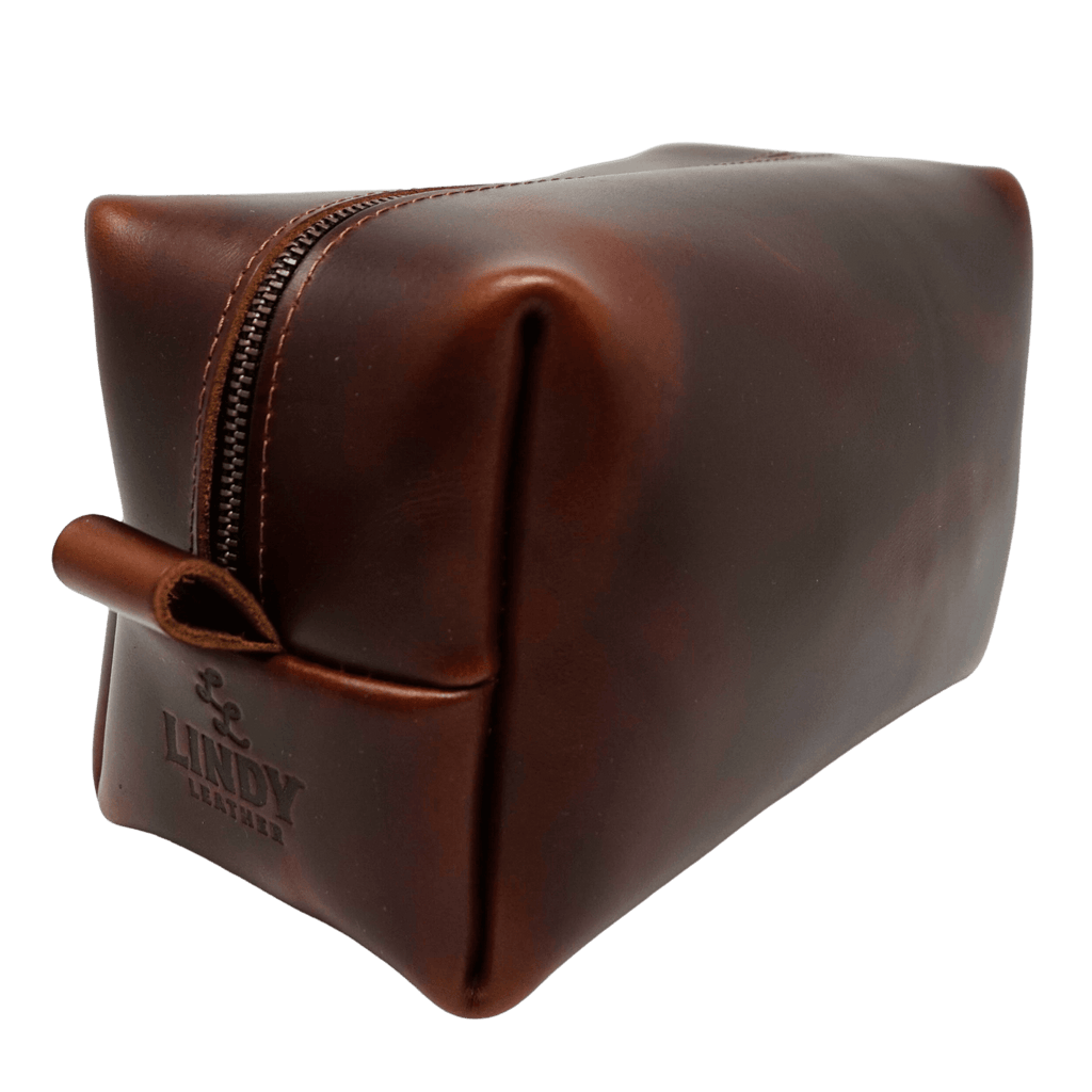 Leather Dopp Kit - Gentleman's Travel Kit | Copper Brown | Lindy Leather