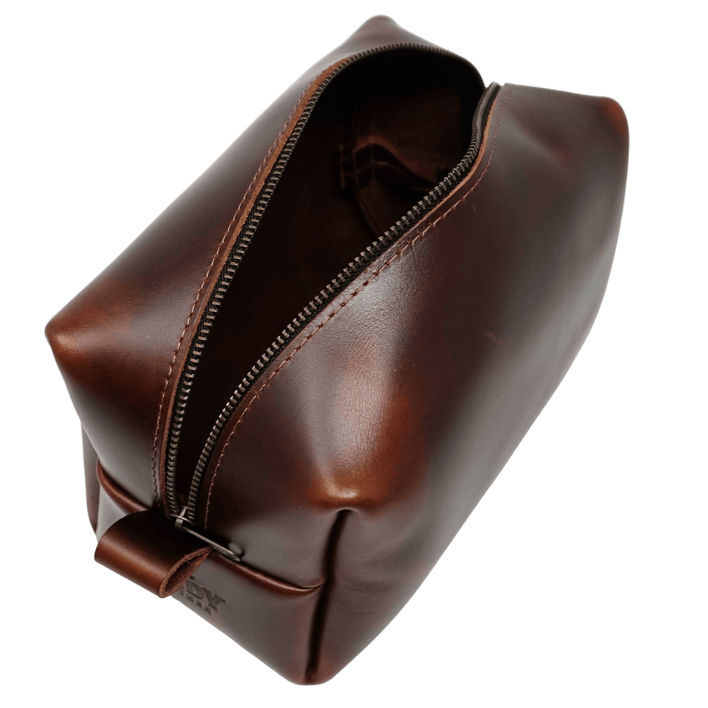 Leather Dopp Kit - Gentleman's Travel Kit | Copper Brown | Lindy Leather