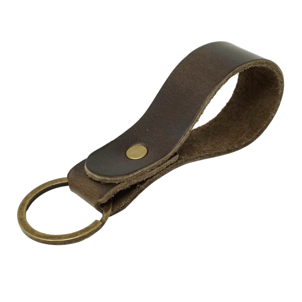 Leather Key Ring Keychain | Gray | Lindy Leather