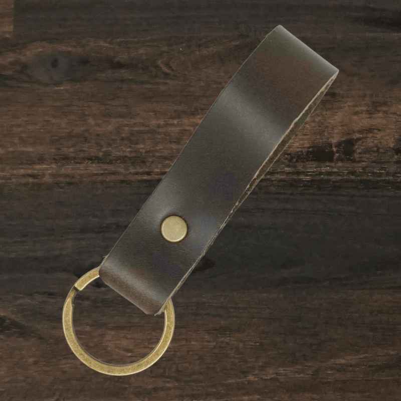 Leather Key Ring Keychain | Gray | Lindy Leather