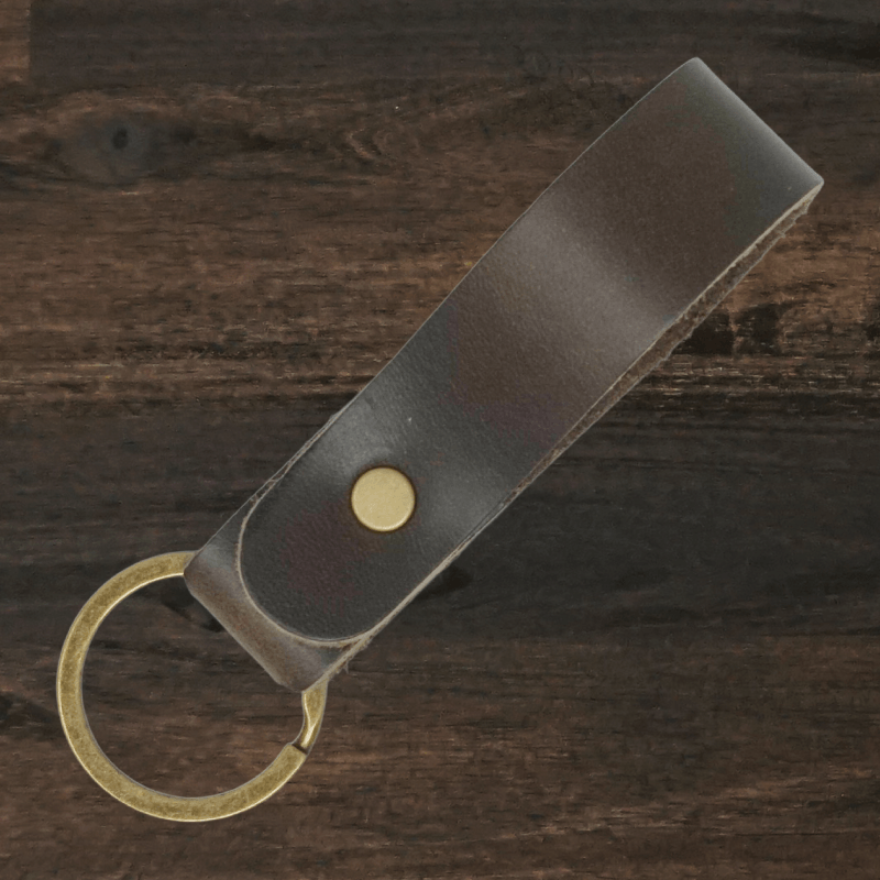 Leather Key Ring Keychain | Gray | Lindy Leather