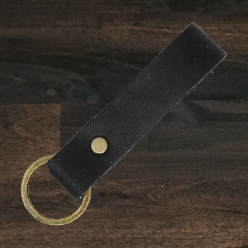 Leather Key Ring Keychain | Black | Lindy Leather