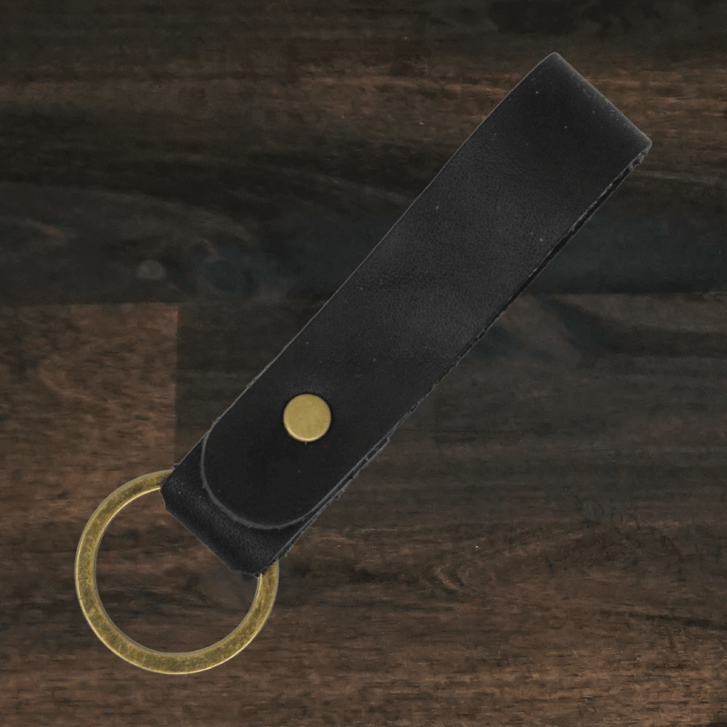 Leather Key Ring Keychain | Black | Lindy Leather