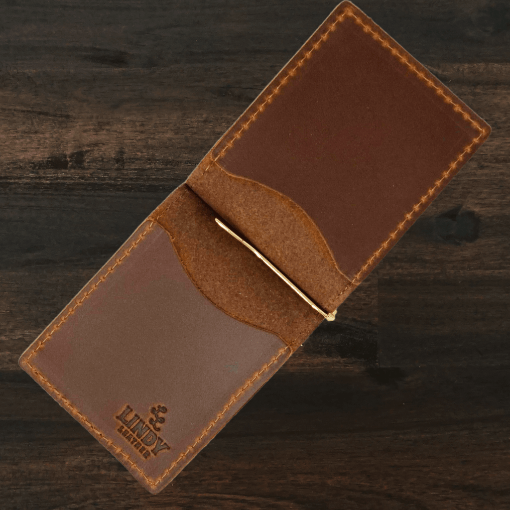 The Money Clip Leather Wallet | Antique Tan | Lindy Leather