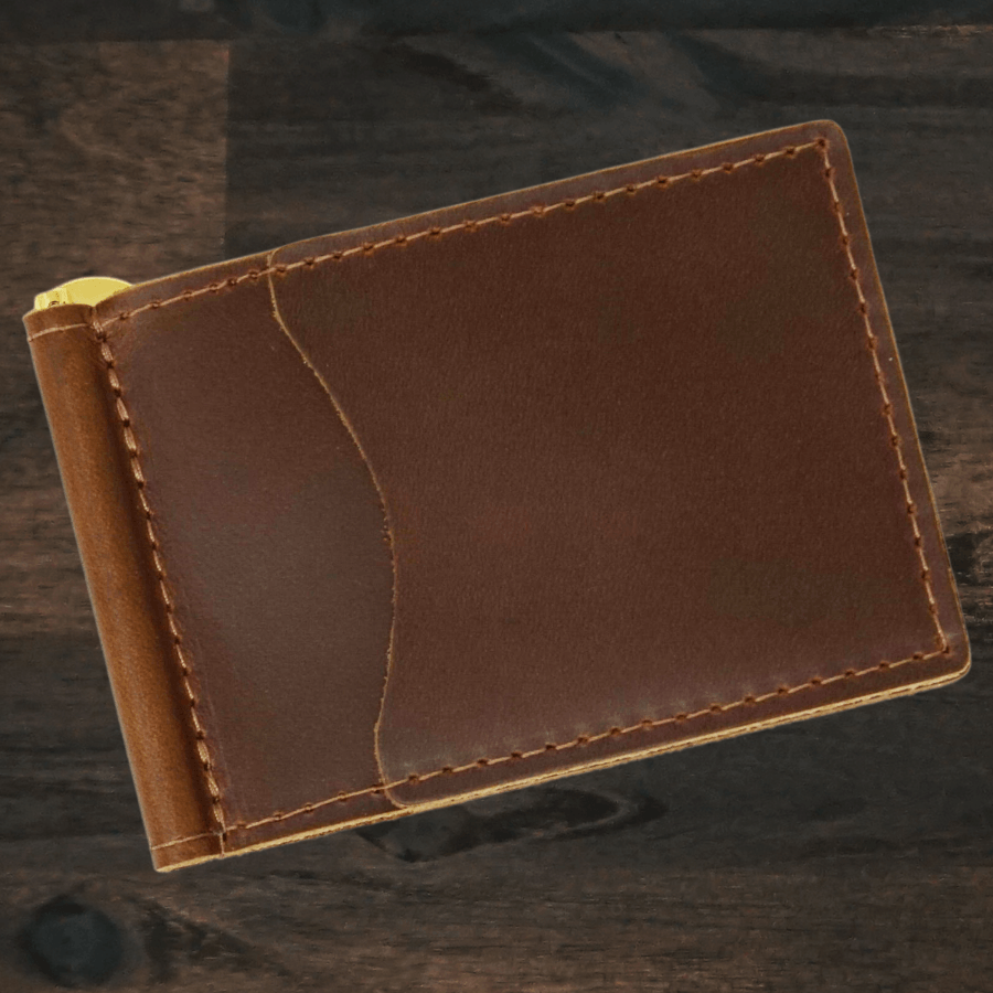 The Money Clip Leather Wallet | Antique Tan | Lindy Leather