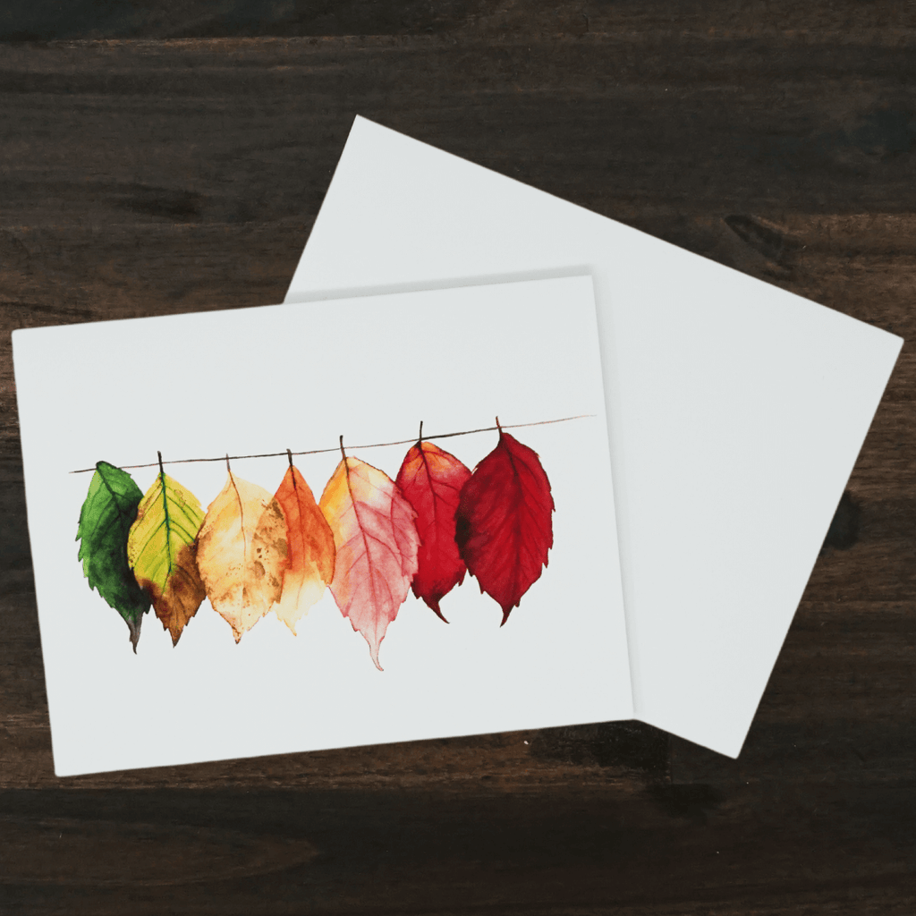 Fall Watercolor Leaves Card | Liz Pope Designs