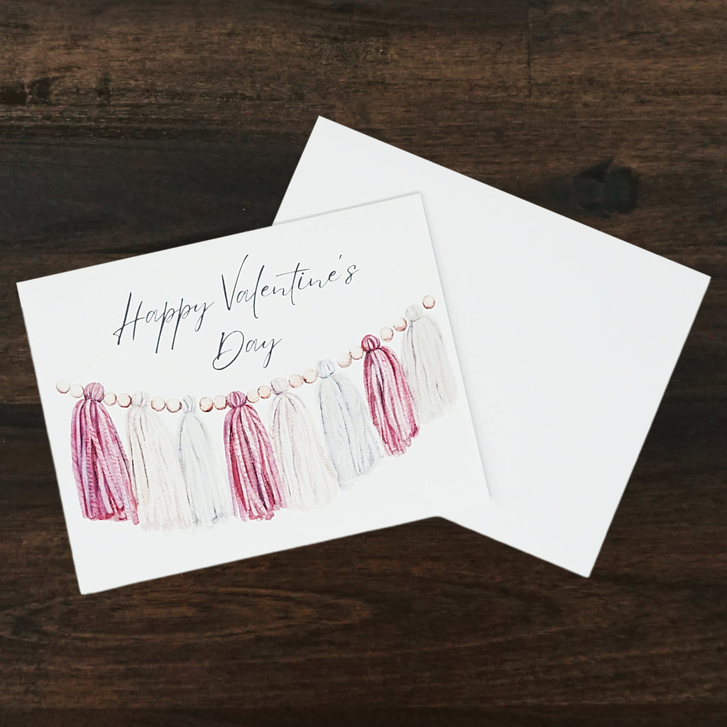 Happy Valentine's Day Yarn Garland Card | Liz Pope Designs