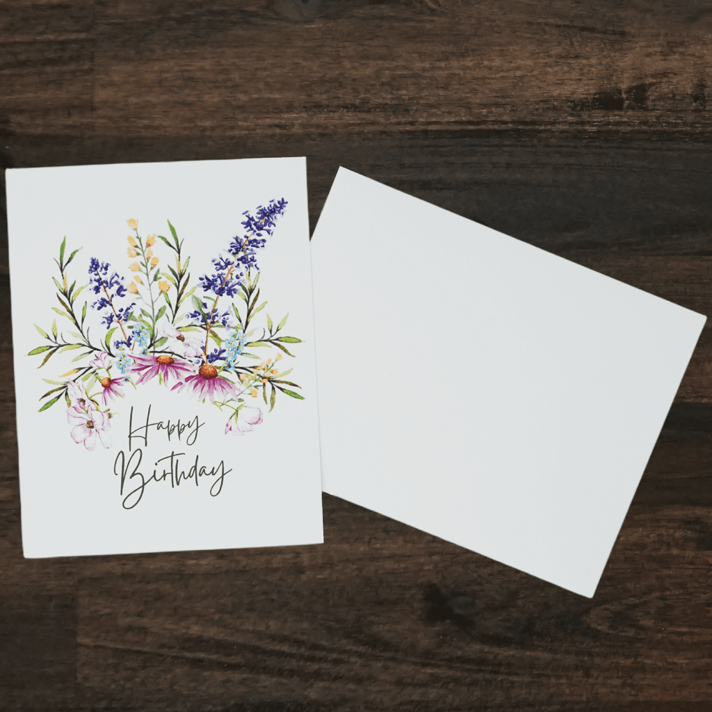 Happy Birthday Watercolor Wildflower Card | Liz Pope Designs