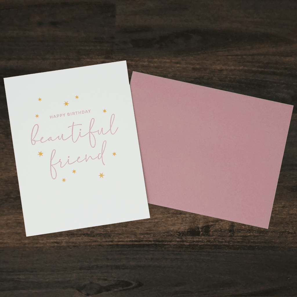 Beautiful Friend Happy Birthday Letterpress Card | Missive