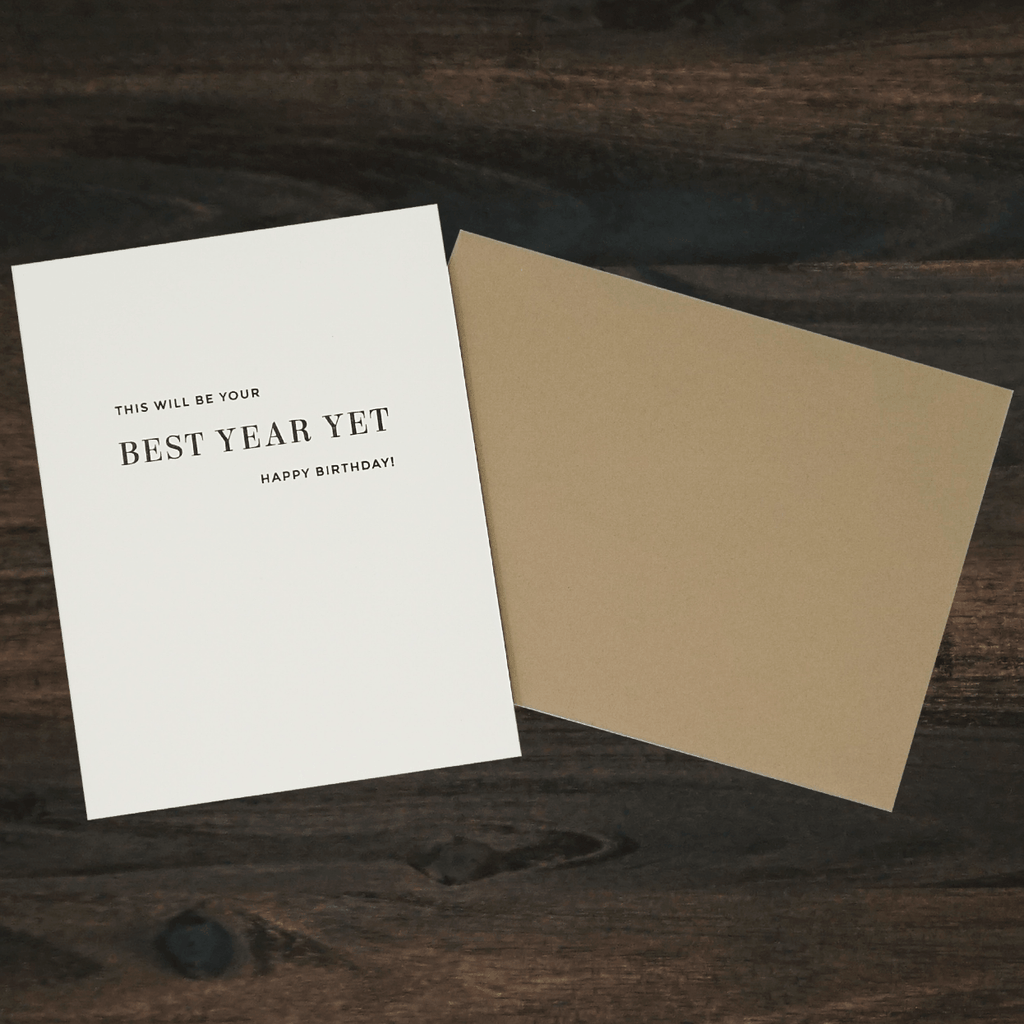 Best Year Yet Happy Birthday Letterpress Card | Missive