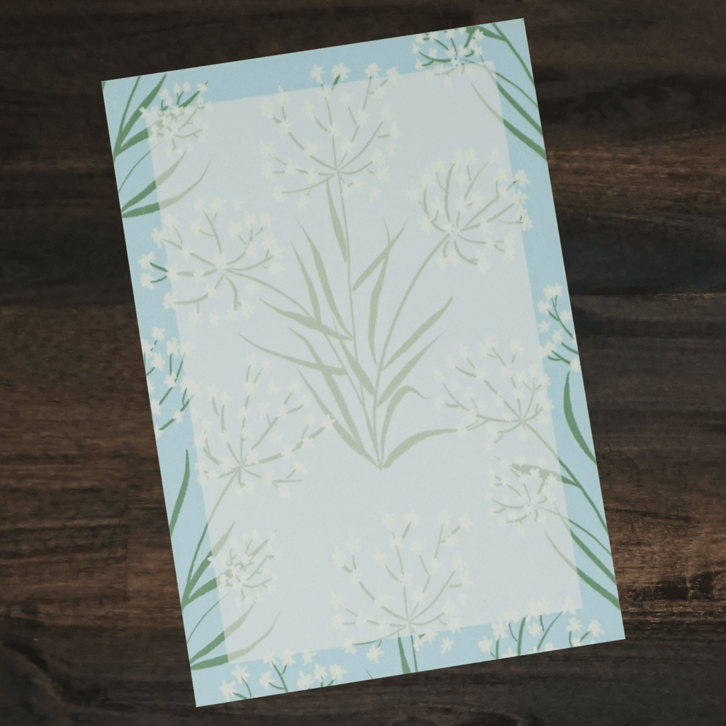 Notepad | Blue Baby's Breath Floral | Owl & Envelope