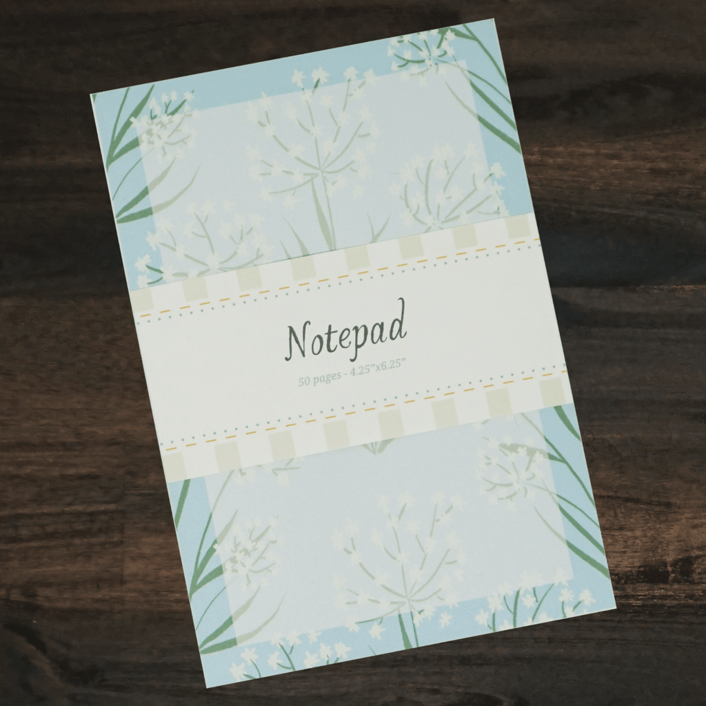 Notepad | Blue Baby's Breath Floral | Owl & Envelope