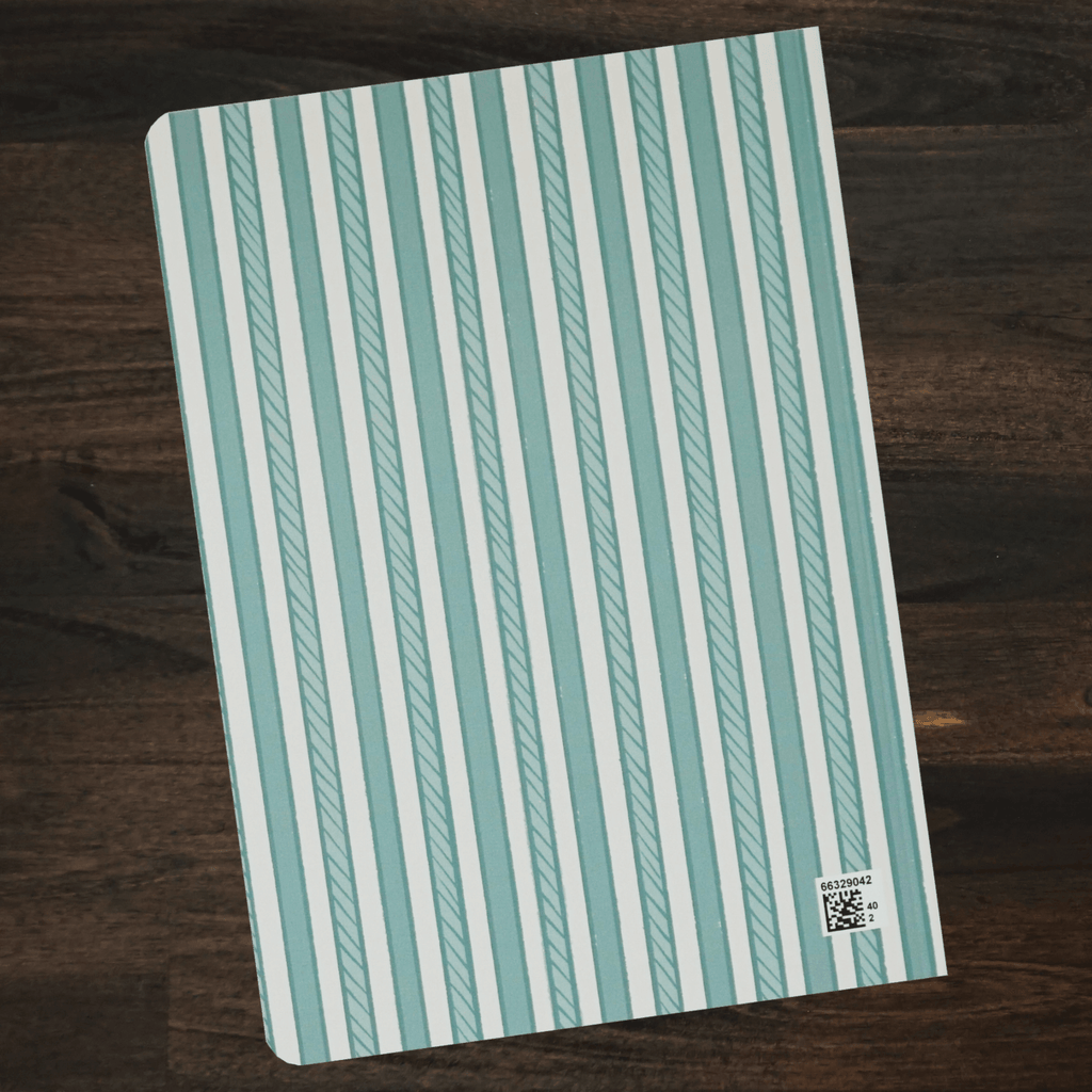 DISCOUNTED | Notebook | Teal Doodle Striped Softcover | Owl & Envelope