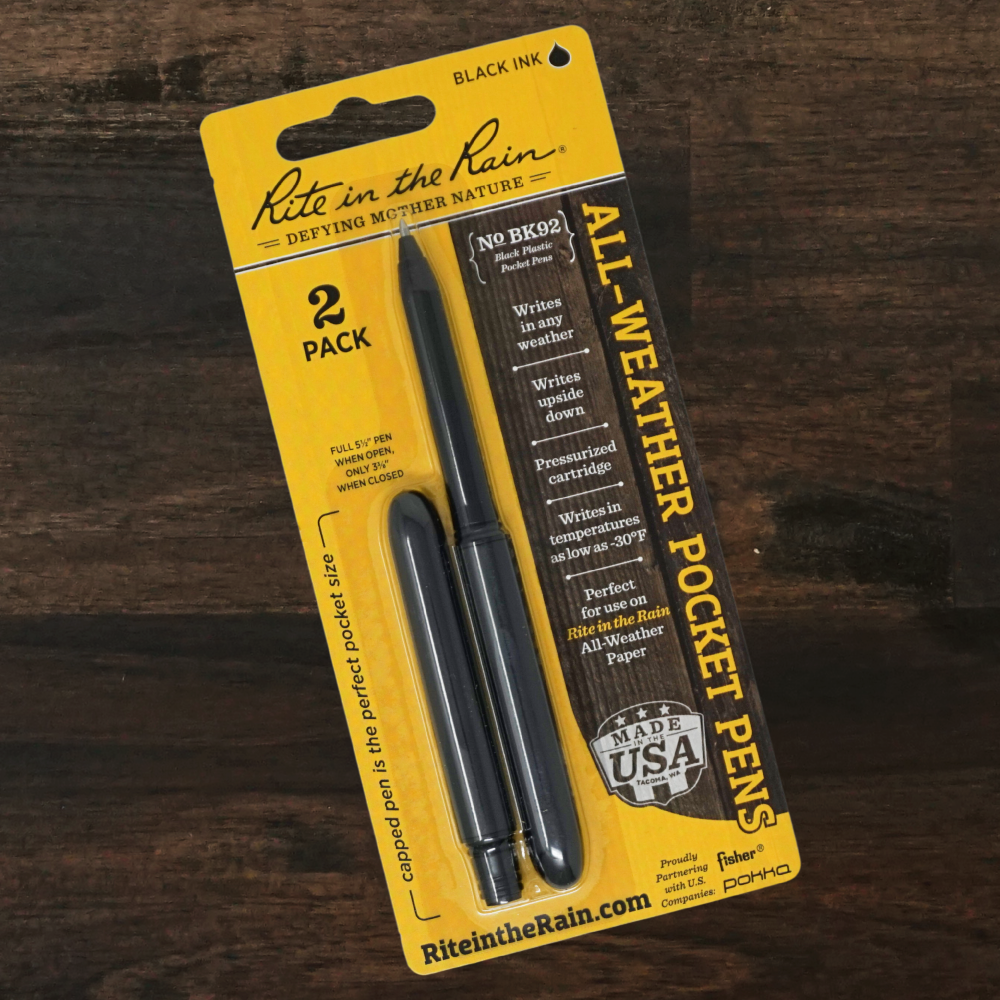 All-Weather Pocket Pen | Two Pack | Black | Rite in the Rain