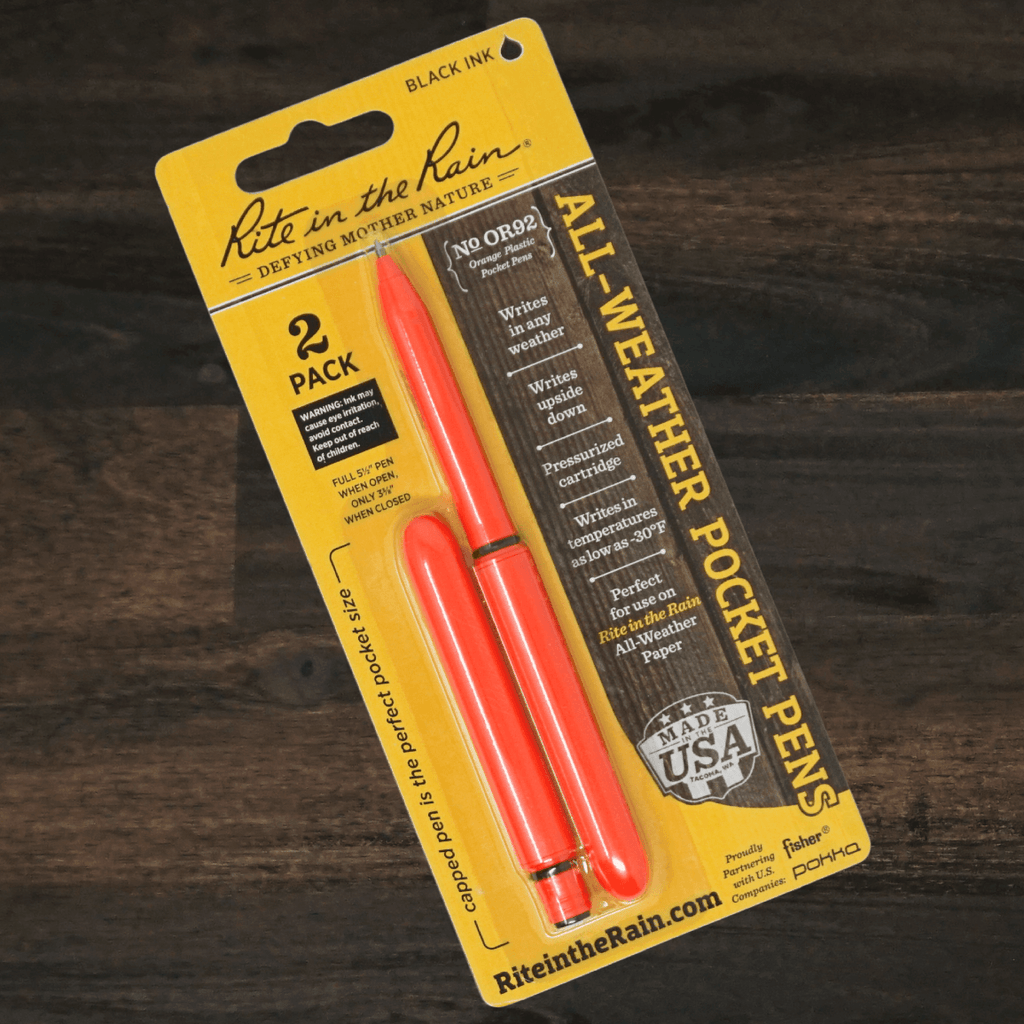 All-Weather Pocket Pen | Two Pack | Orange | Rite in the Rain