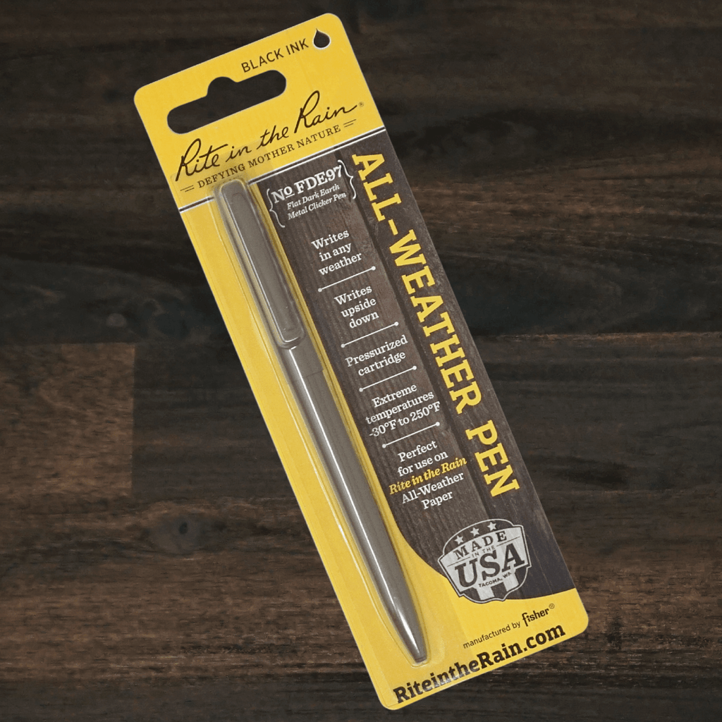 All-Weather Metal Clicker Pen | Dark Tan | Rite in the Rain