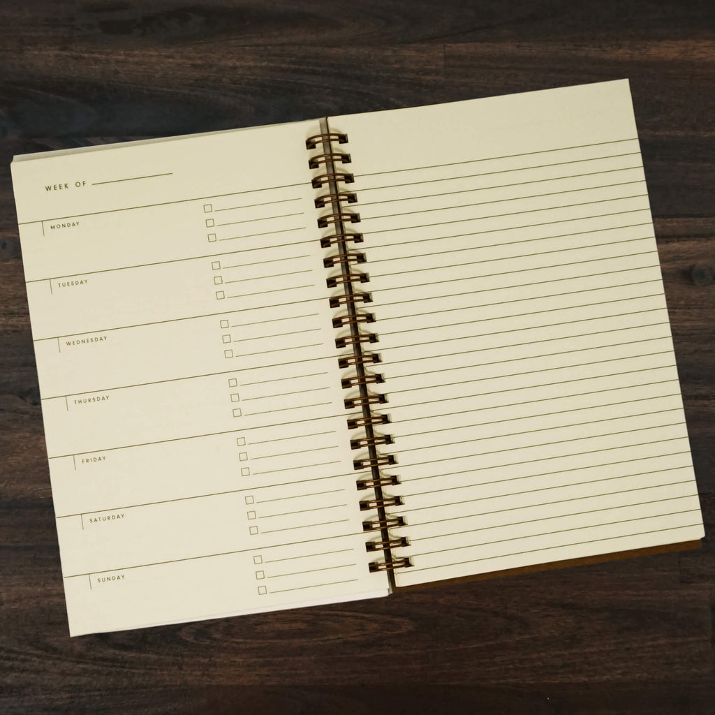 Ruler Grid Undated Weekly Planner Journal | Peppercorn | Ruff House Print Shop