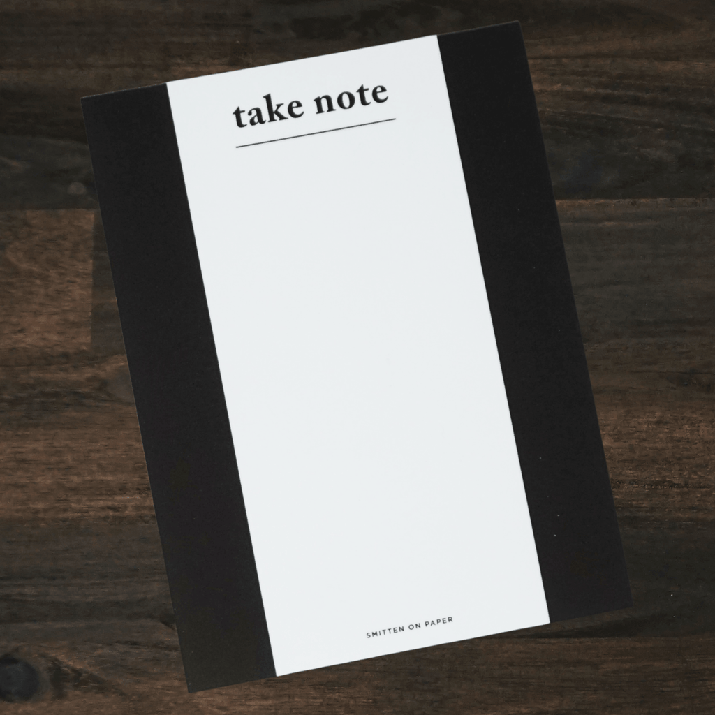 DISCOUNTED | Chunky Notepad | Black Take Note | Smitten on Paper