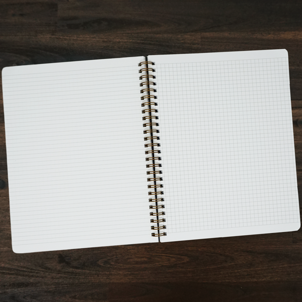 Dual Notebook | Grid and Lined | Black | Smitten on Paper