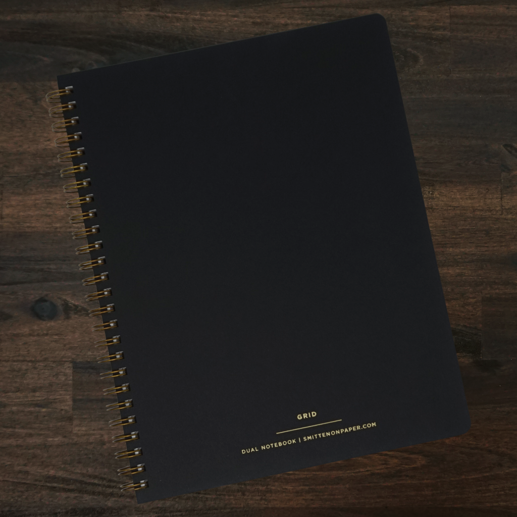 Dual Notebook | Grid and Lined | Black | Smitten on Paper