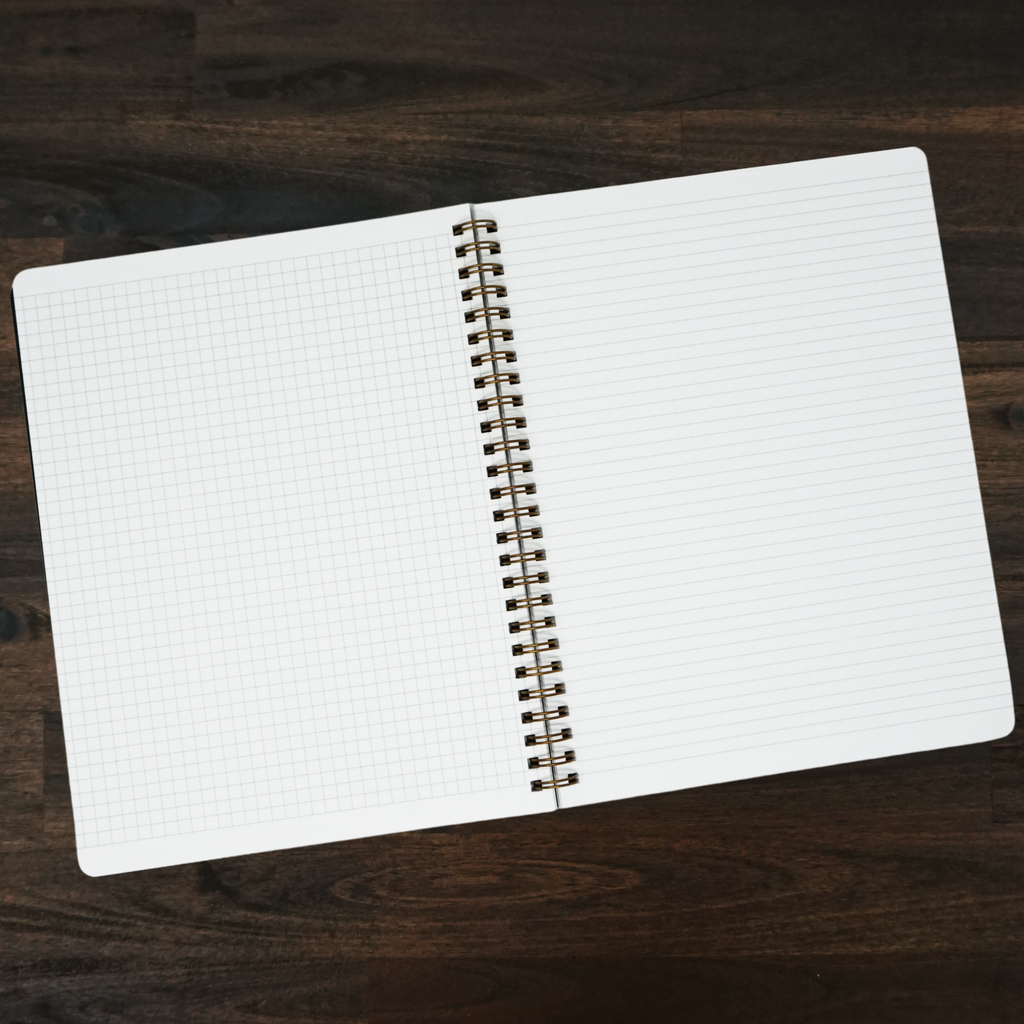 DISCOUTED | Dual Notebook | Grid and Lined | Black | Smitten on Paper