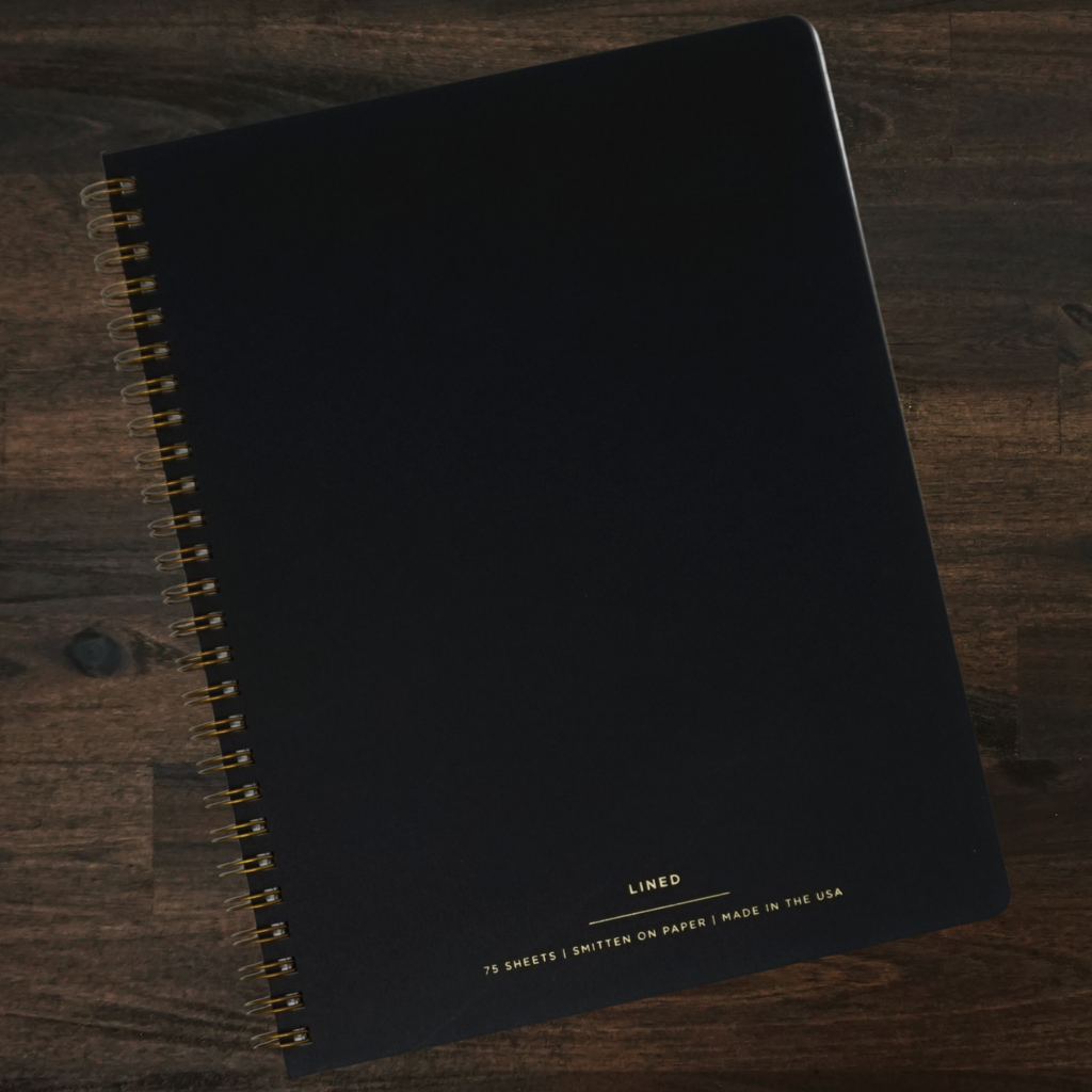 Dual Notebook | Grid and Lined | Black | Smitten on Paper