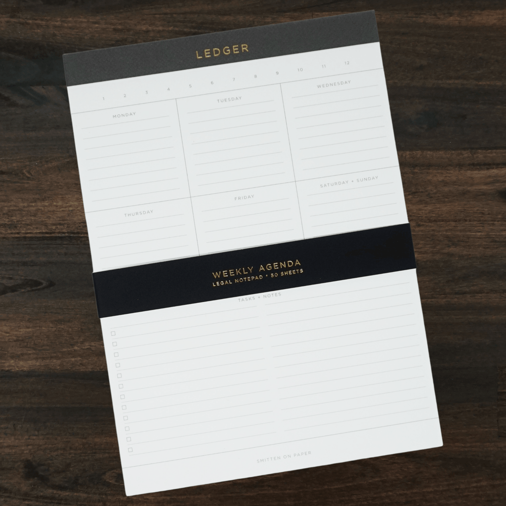 Ledger Legal Pad | Weekly Agenda | Smitten on Paper
