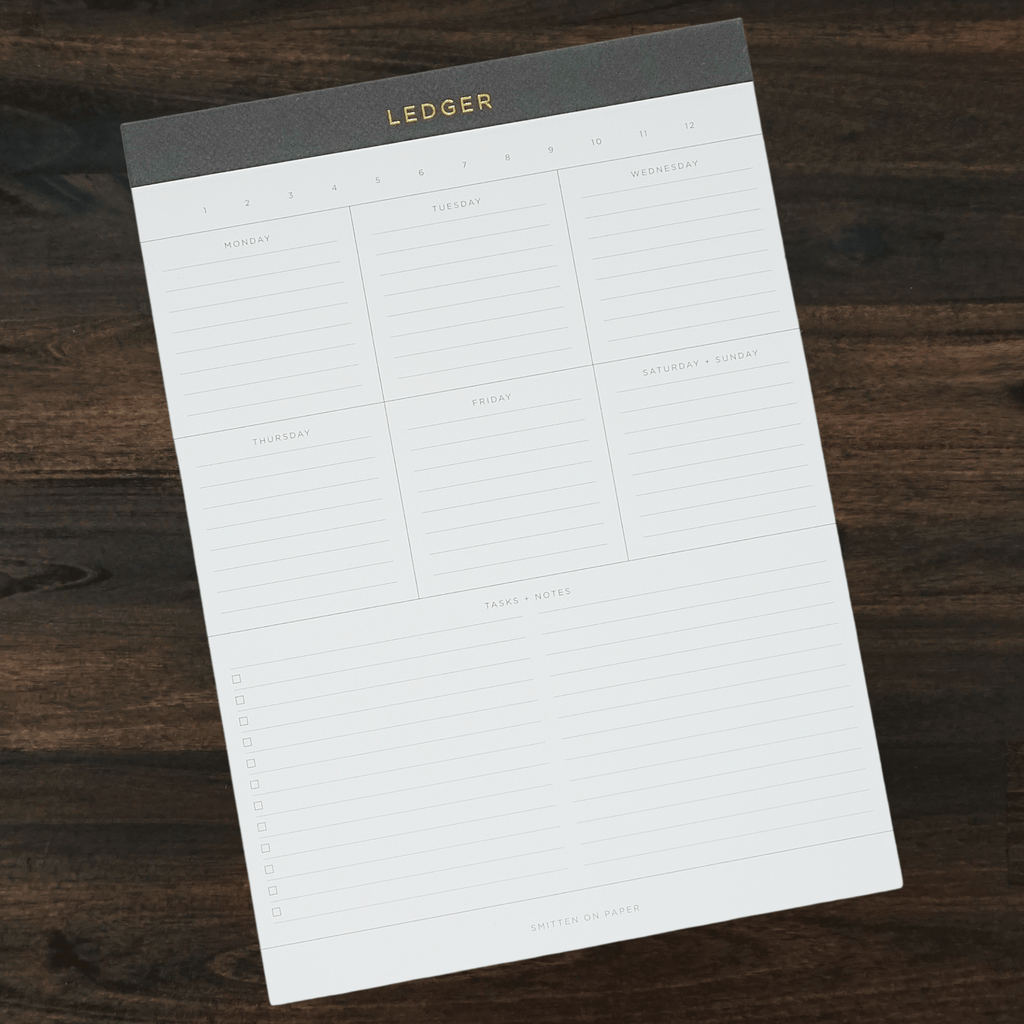 Ledger Legal Pad | Weekly Agenda | Smitten on Paper